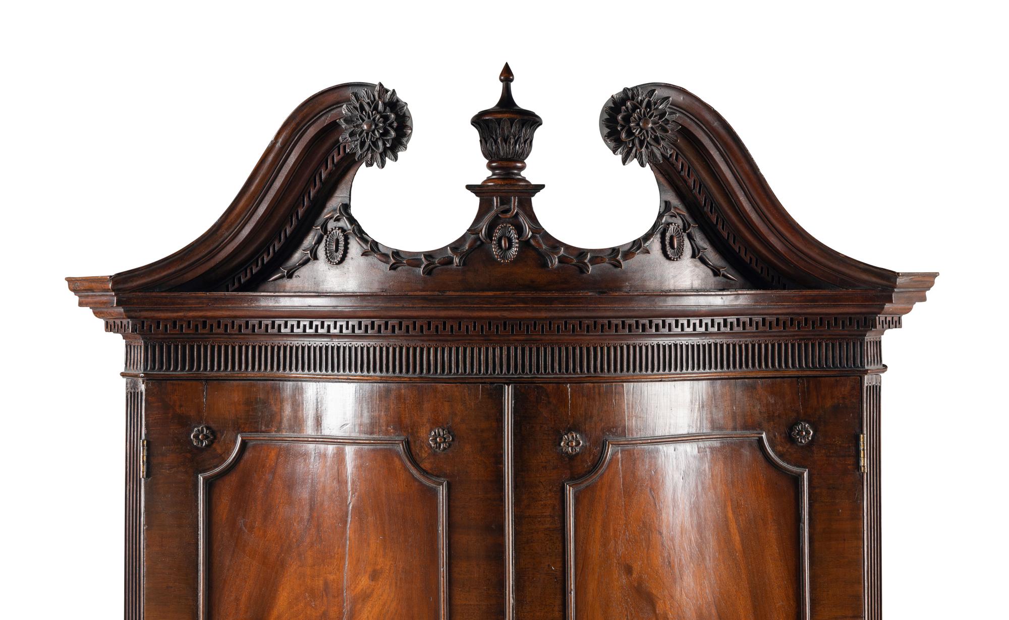 A George III Mahogany Serpentine Bookcase