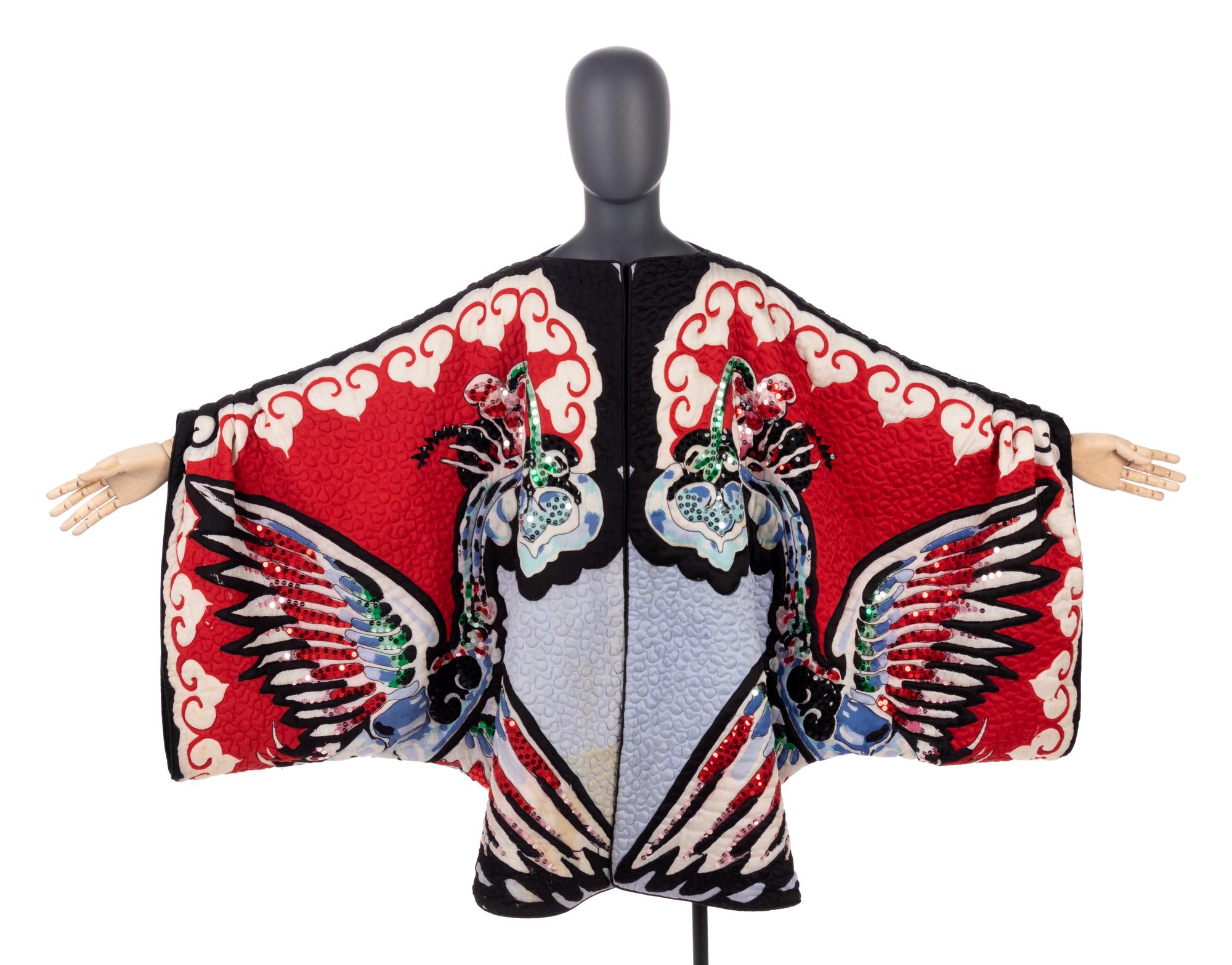 Michaele Vollbracht Quilted Silk Coat, 1970s
