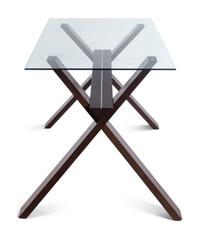 A Contemporary Glass-Top Desk with an X-Form Base