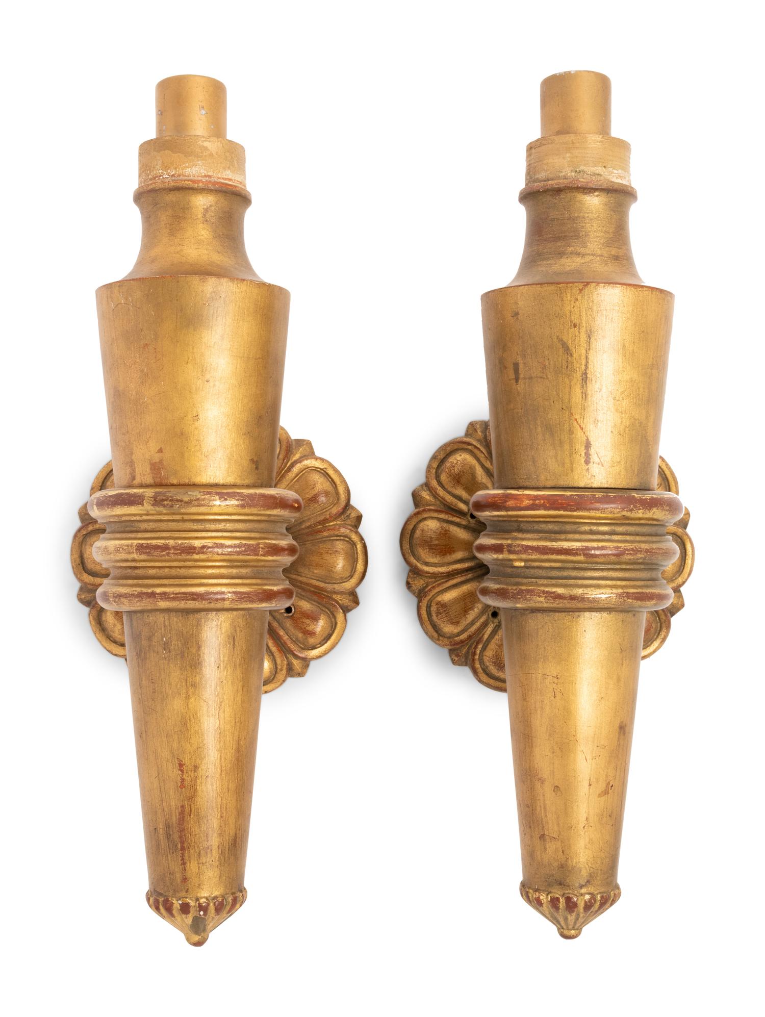 A Pair of French Giltwood Sconces