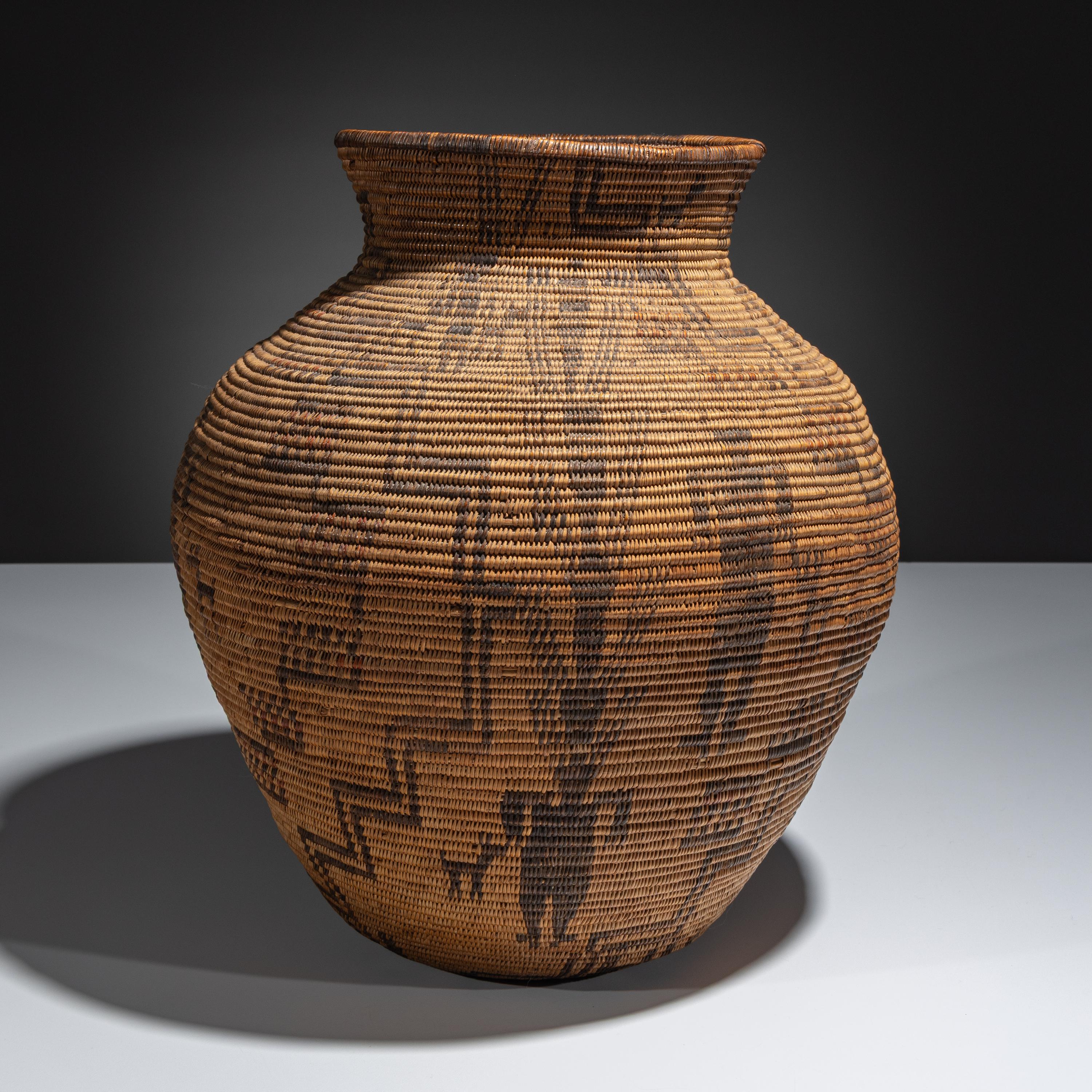 Apache Polychrome Figural Basket