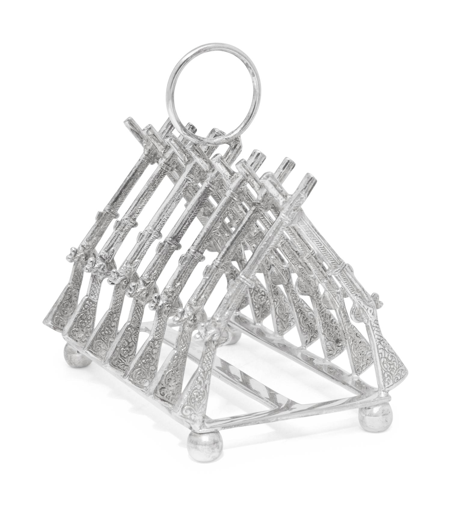 Six Silver-Plate Novelty Toast Racks