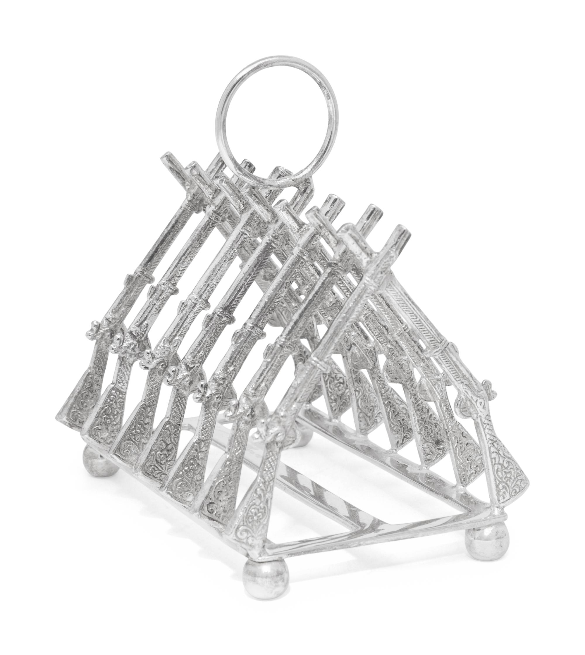 Six Silver-Plate Novelty Toast Racks