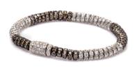 An 18 Karat White Gold, Colored Diamond and Diamond Bracelet, 18.00 dwts.