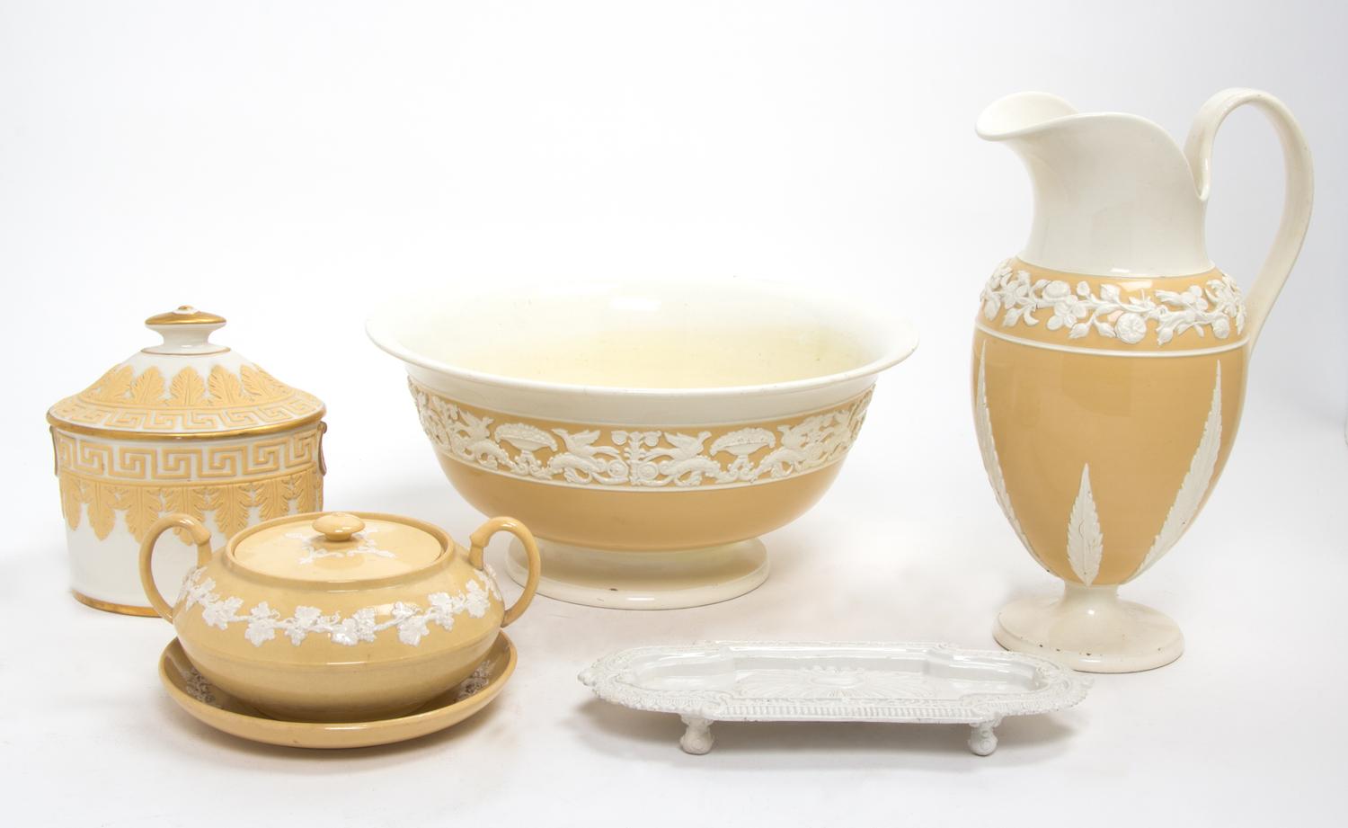 Six Miscellaneous Pieces of Continental Basalt Porcelain Height of tallest 10 inches. — 19TH/20TH CENTURY