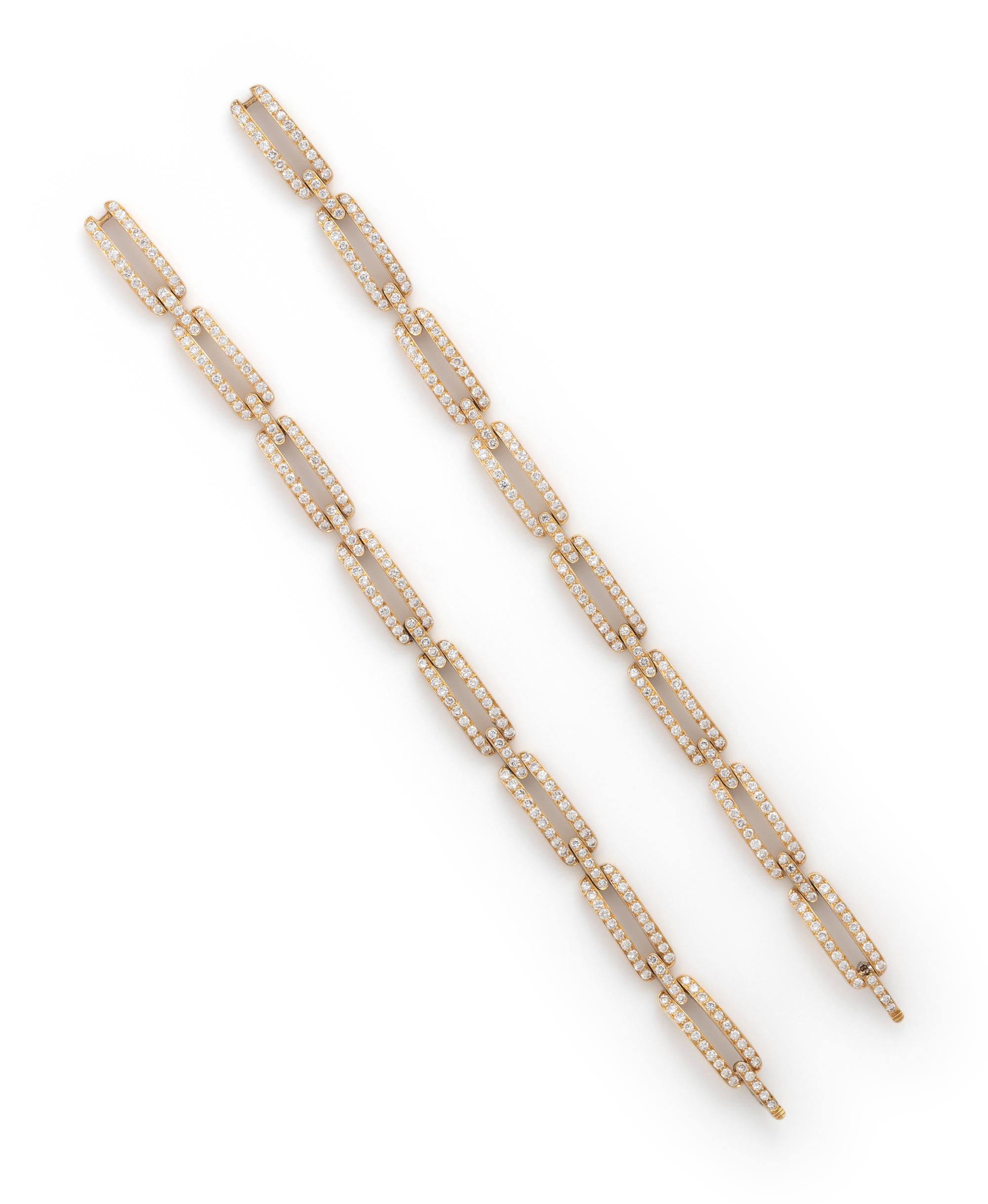 DAVID WEBB, YELLOW GOLD AND DIAMOND CONVERTIBLE NECKLACE/BRACELETS