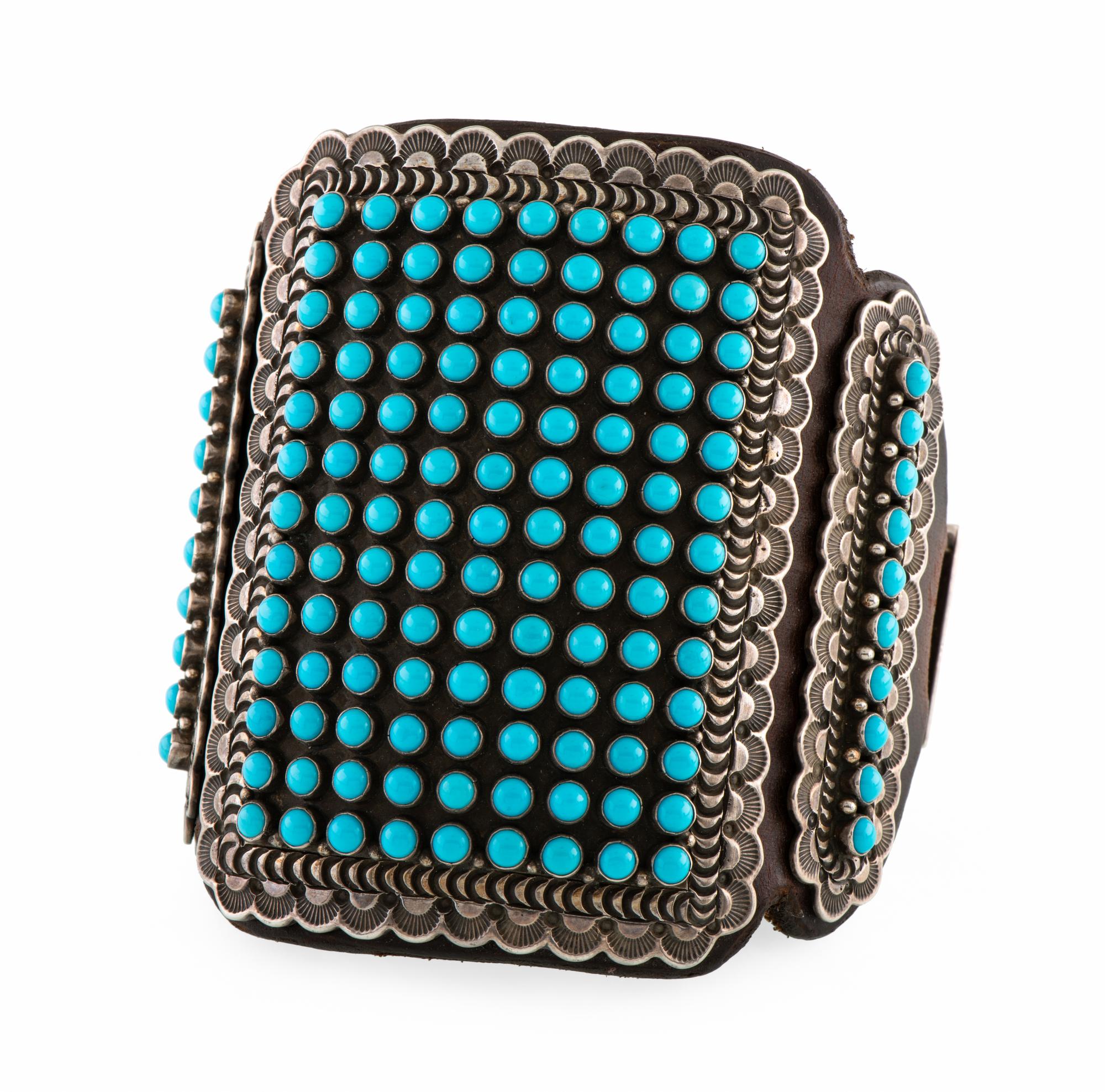 Stamped Silver and Petit Point Turquoise Ketoh Lot is located and will ship from Denver, Colorado.