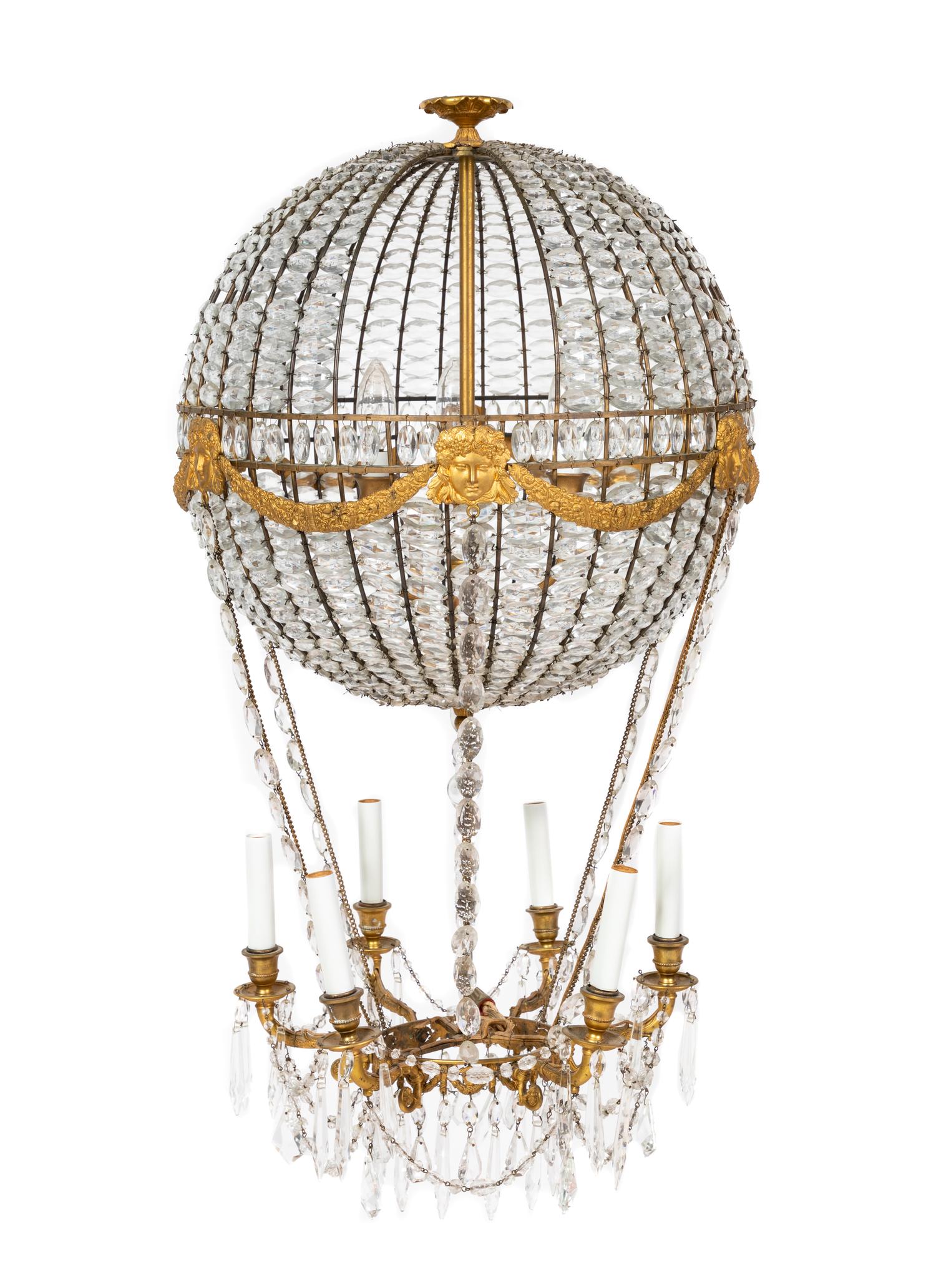 A German Cut Glass Montgolfier Chandelier