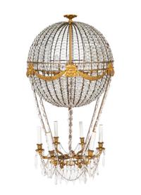 A German Cut Glass Montgolfier Chandelier
