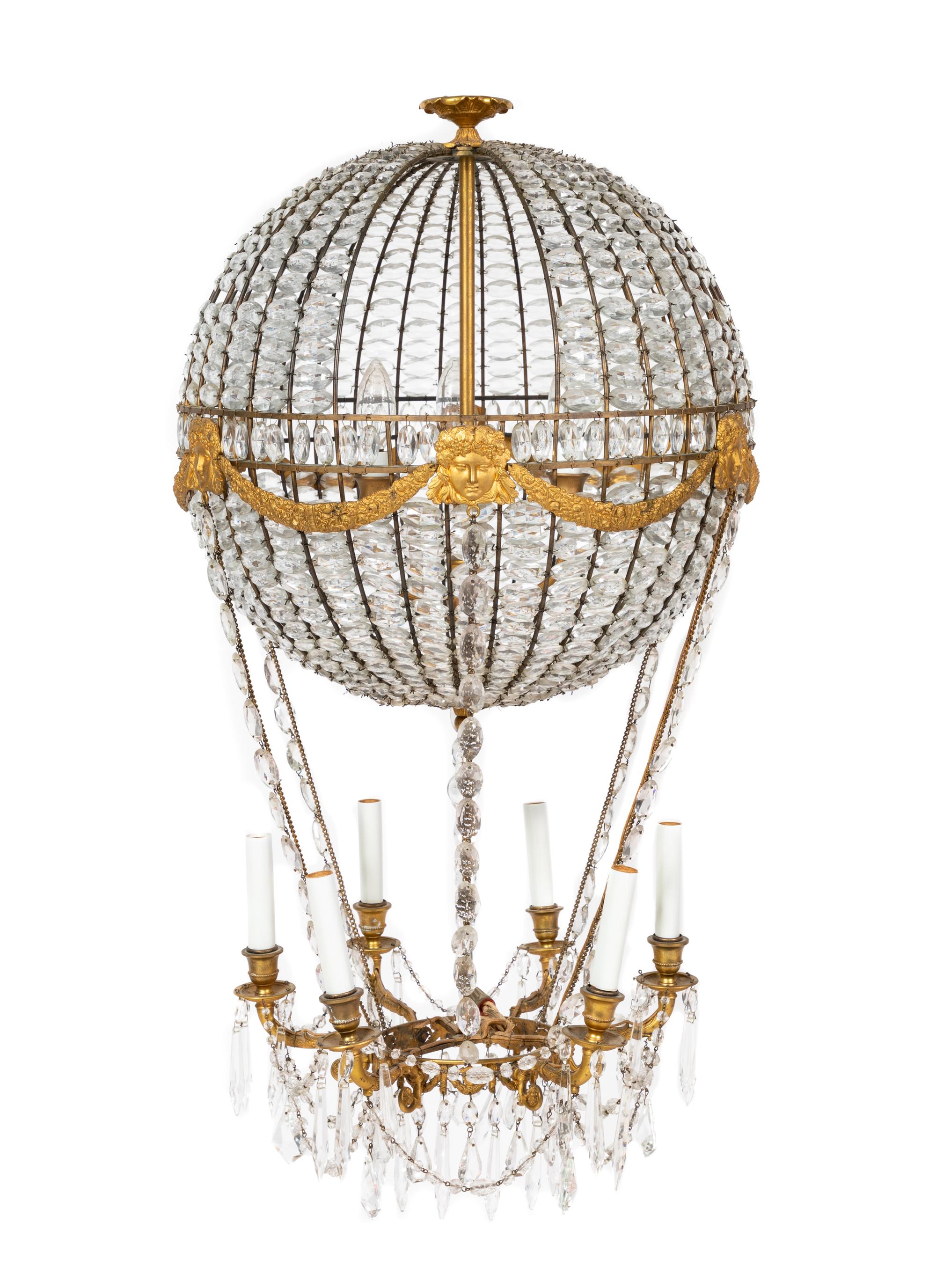 A German Cut Glass Montgolfier Chandelier