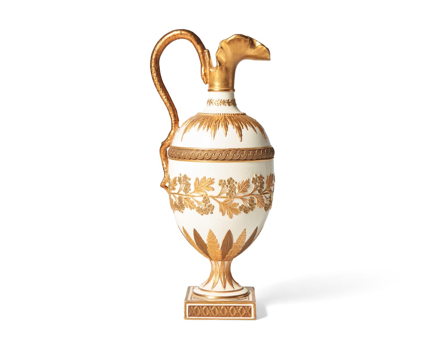 A Wedgwood Gilt Decorated Creamware Ewer