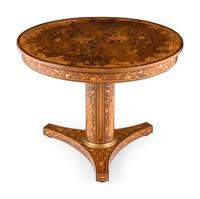 A Dutch Mahogany and Marquetry Center Table
