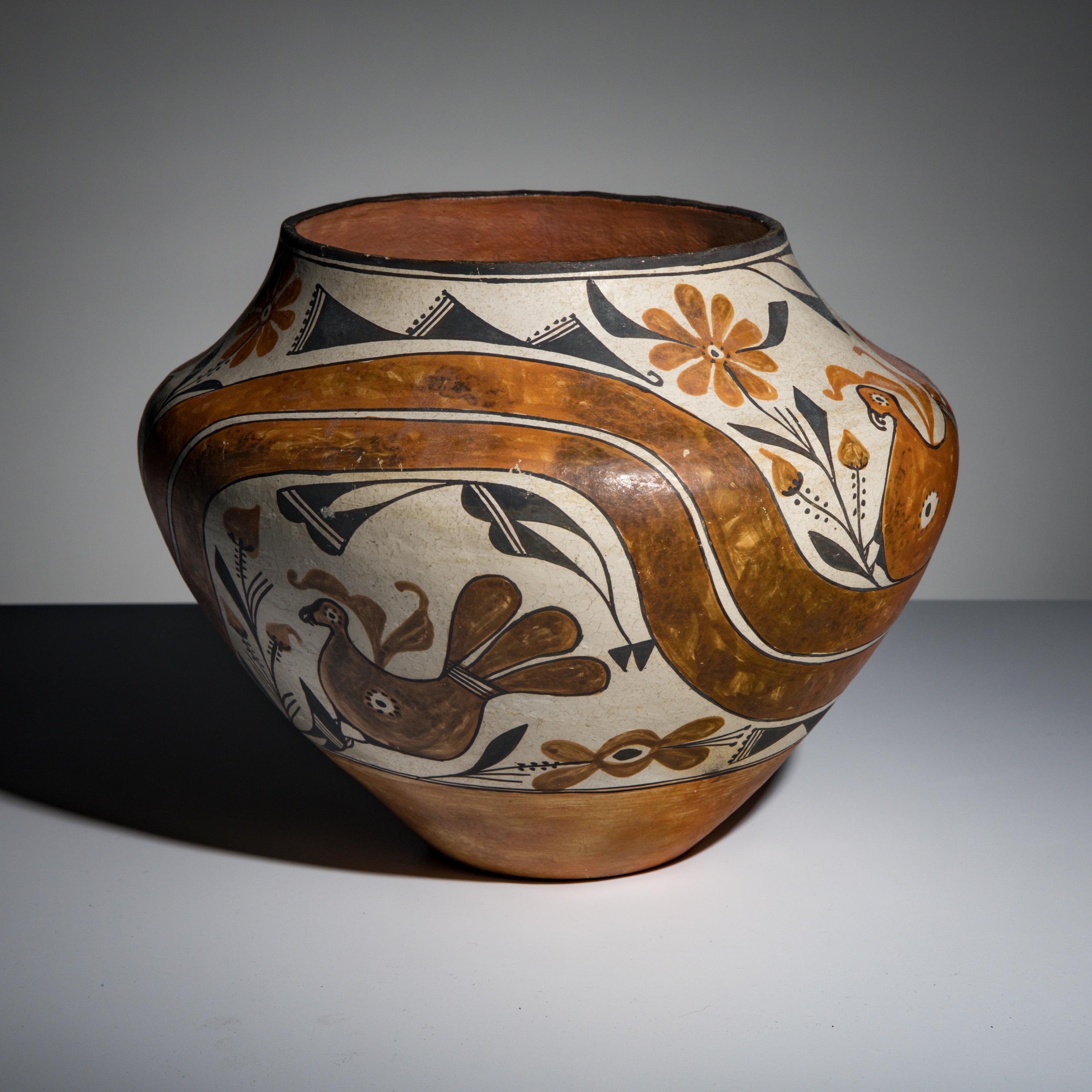 Acoma Pottery Olla, with Parrot