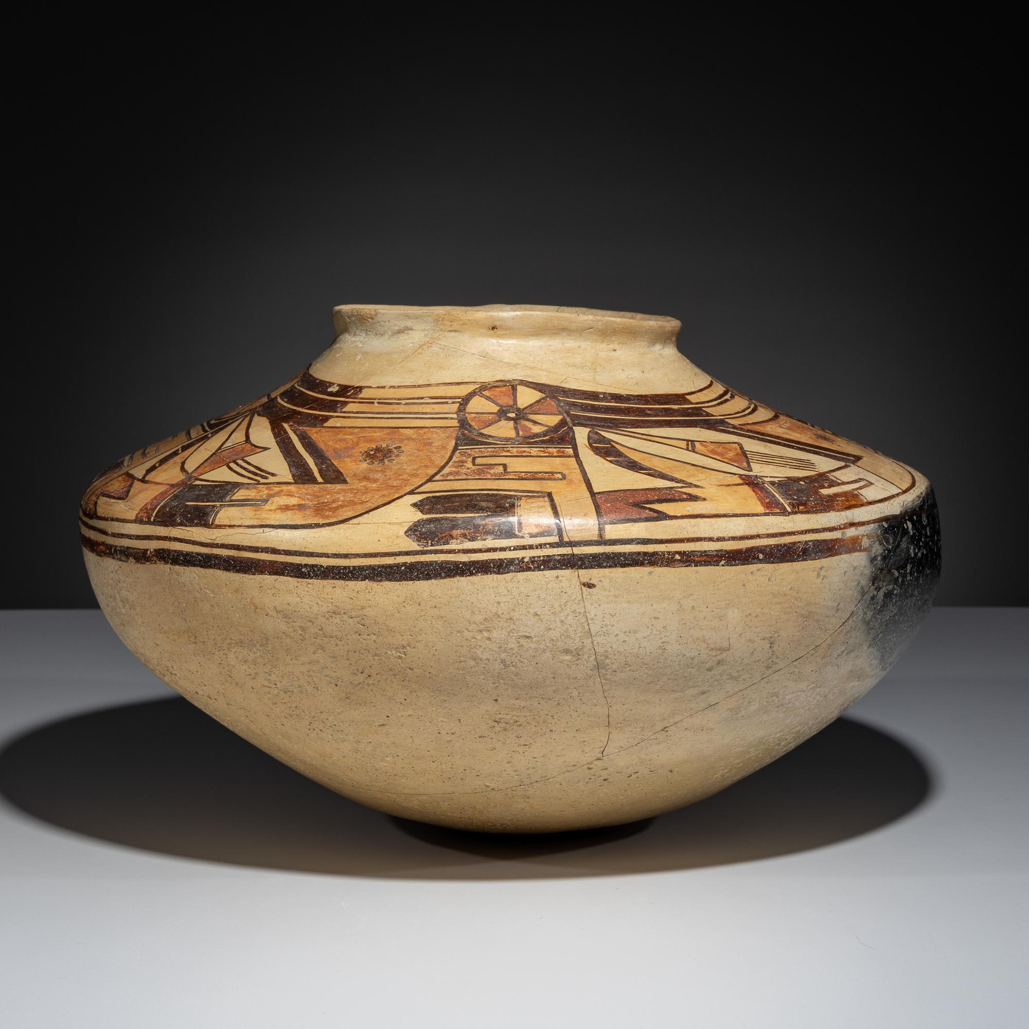 Ancestral Pueblo, Sikyatki Polychrome Pottery Jar