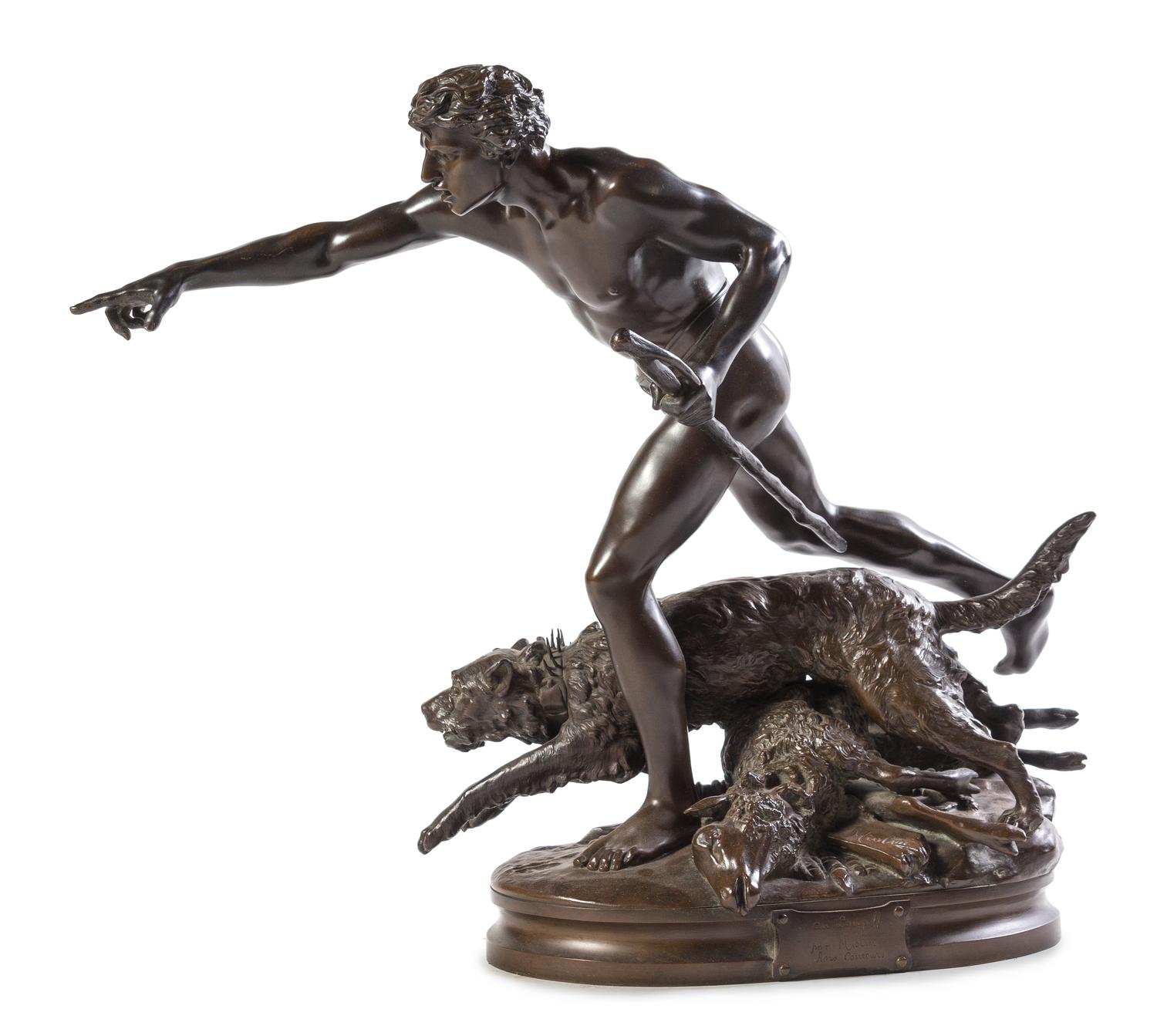 Louis Auguste Hiolin, (French, 1846-1910), Au loup!