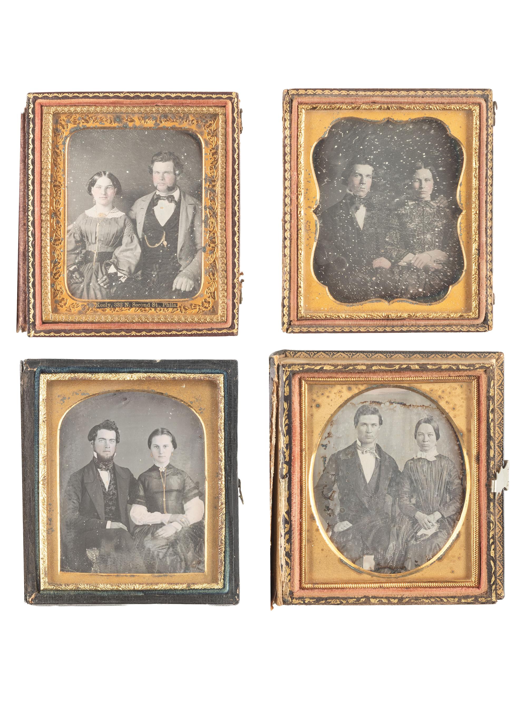 [EARLY PHOTOGRAPHY]. 20 sixth plate daguerreotype portraits of couples.