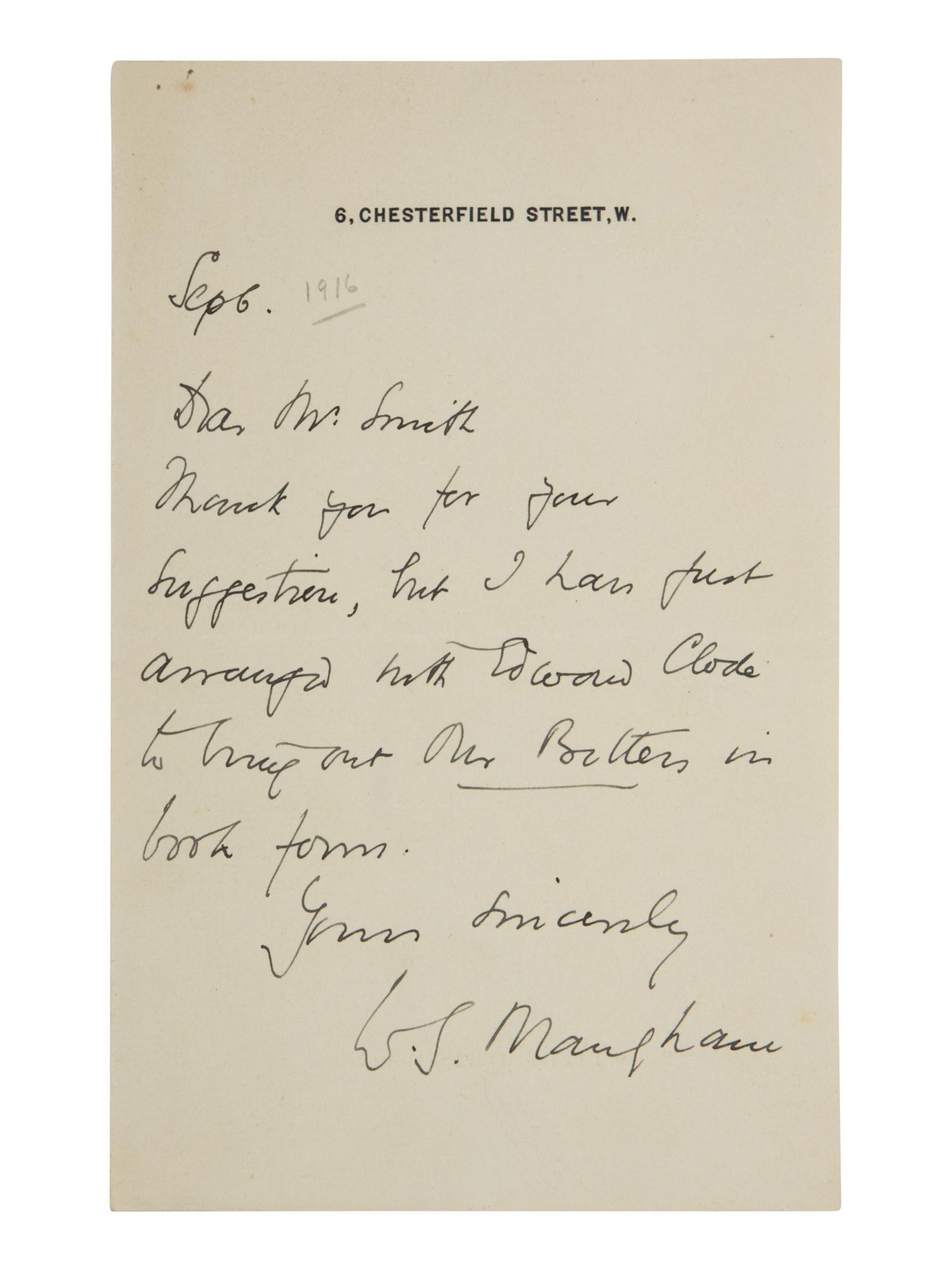 MAUGHAM, William Somerset (1874-1965). Ah King . London: William Heinemann, 1933.