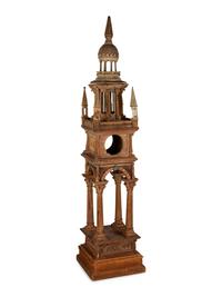 A Large Carved Wood Architectural Model