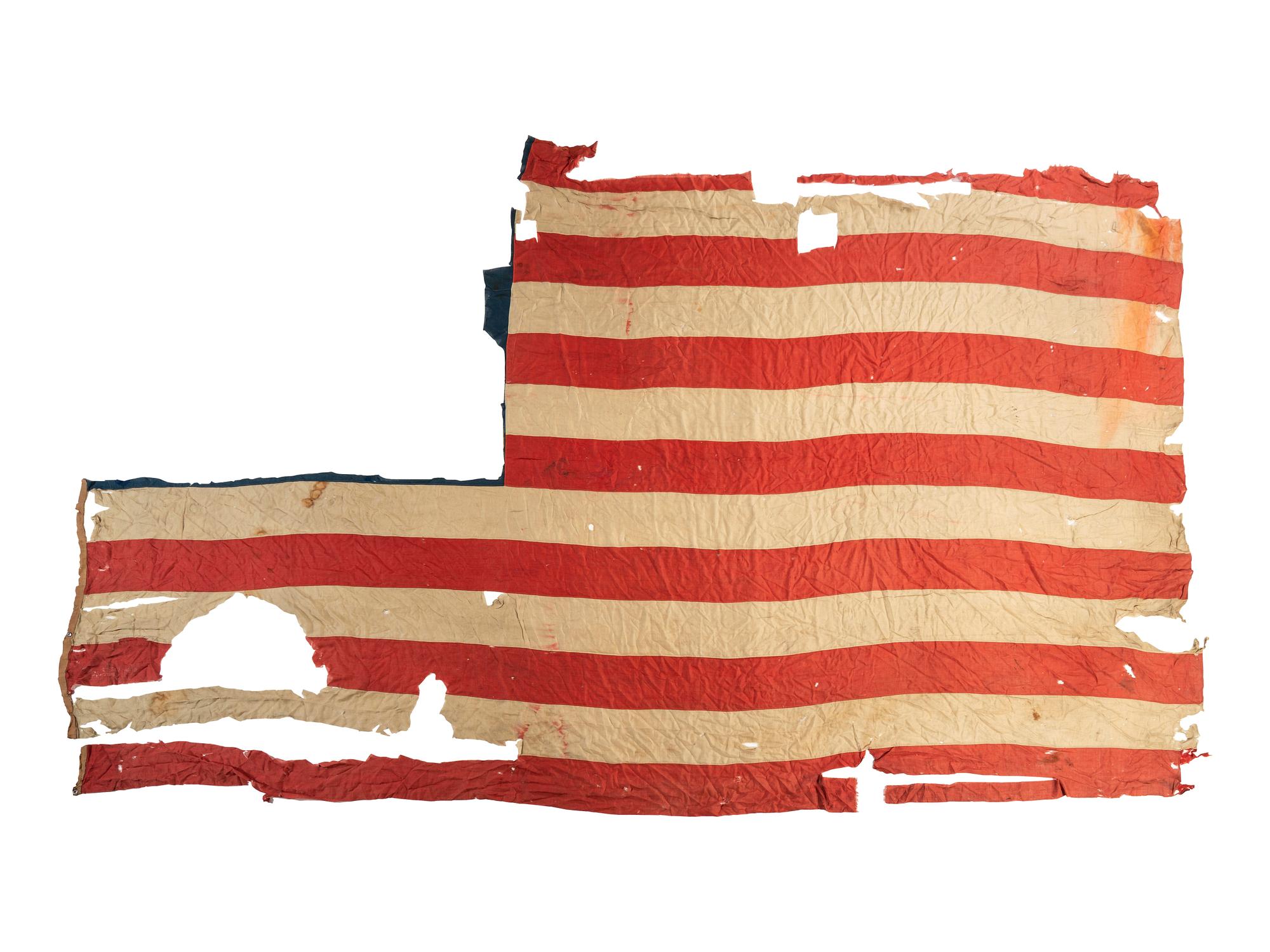 [CIVIL WAR]. 35-star American flag. [ With: ] Partial flags and fragments of flags from the period.