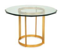 A Contemporary Bronze and Glass Breakfast Table