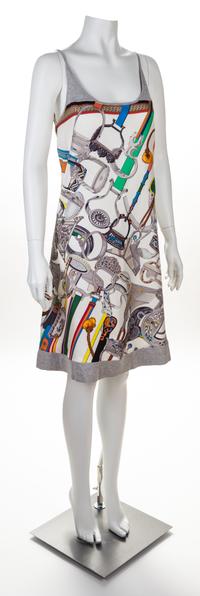 An Hermès Silk Sleeveless Dress, No size.