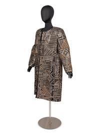Oscar de la Renta Coat With Leather & Bead Trim, Fall 2010