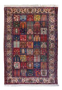 A Persian Pictorial Wool Rug 9 feet 10 inches x 7 feet 3 inches