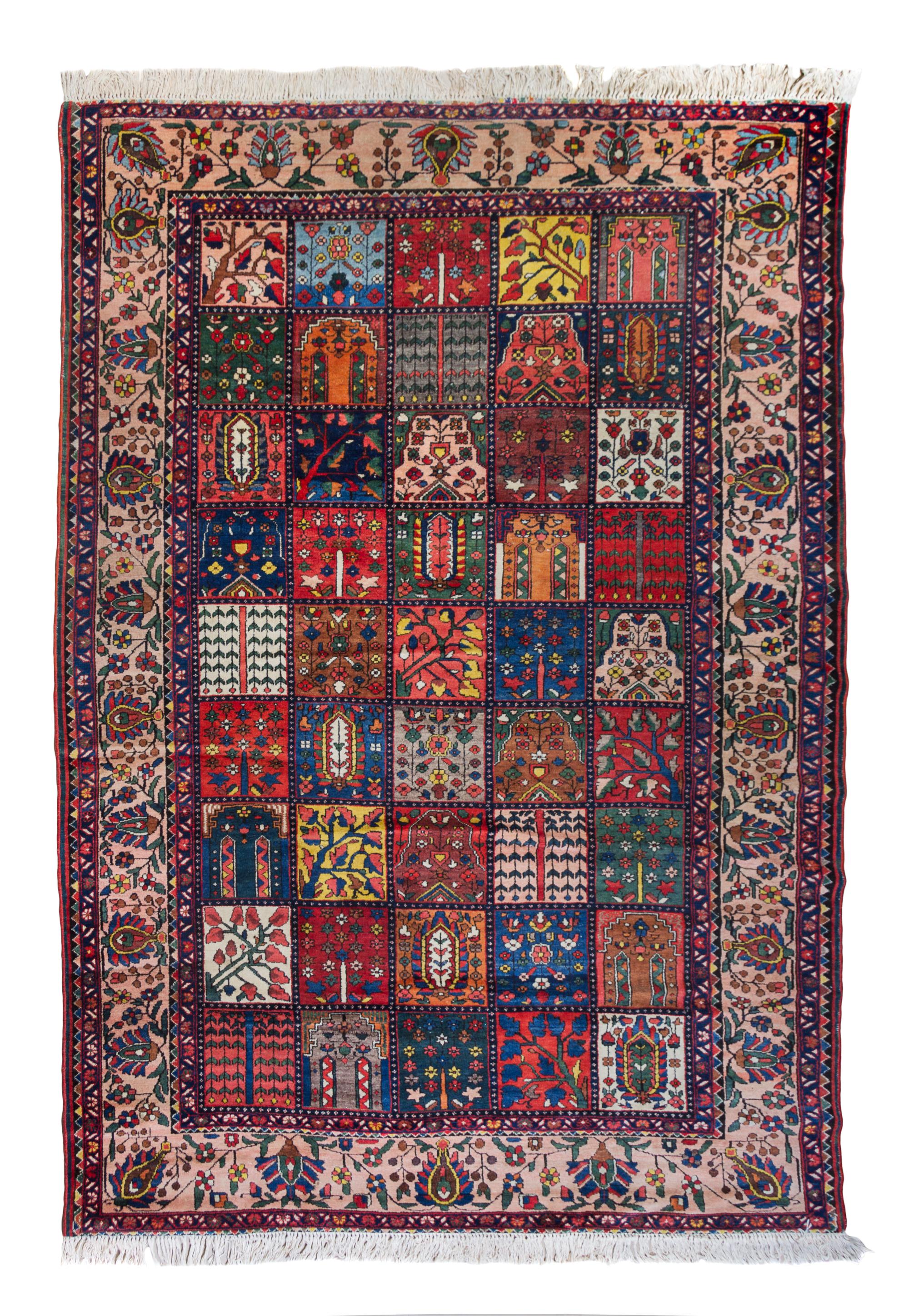 A Persian Pictorial Wool Rug 9 feet 10 inches x 7 feet 3 inches