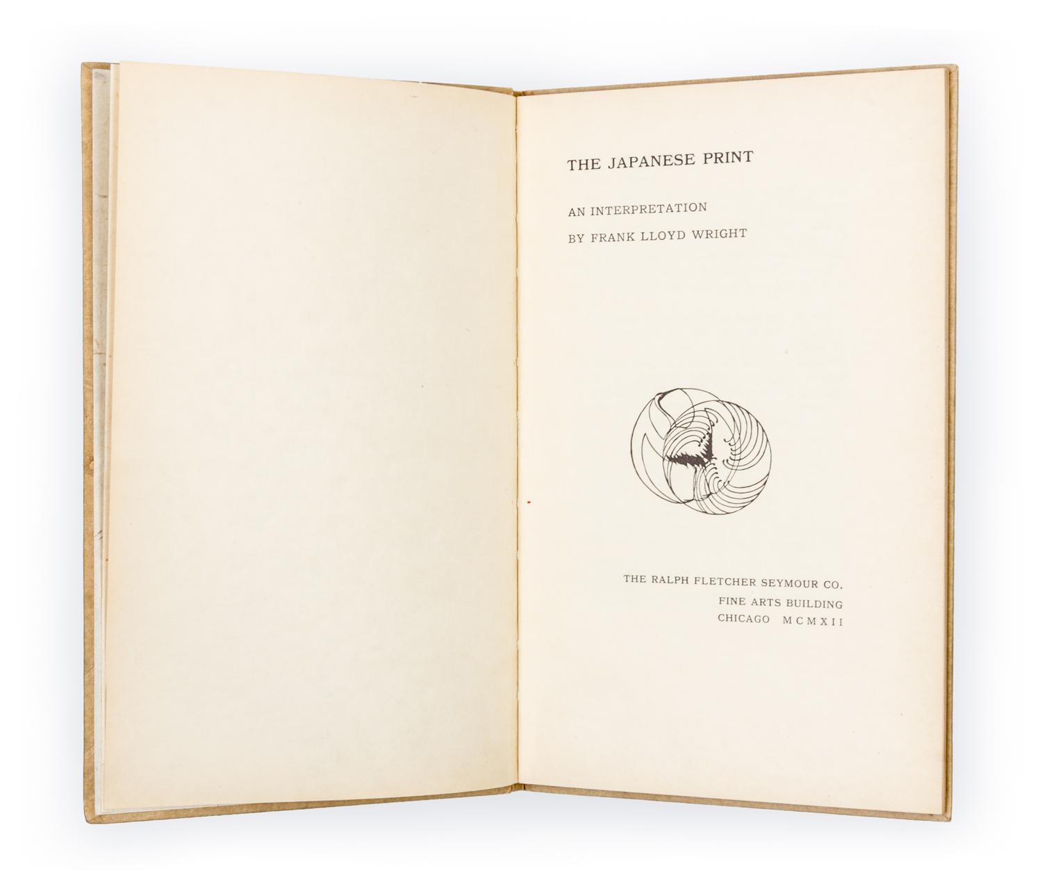 WRIGHT, FRANK LLOYD. The Japanese Print. Chicago, 1921. Signed