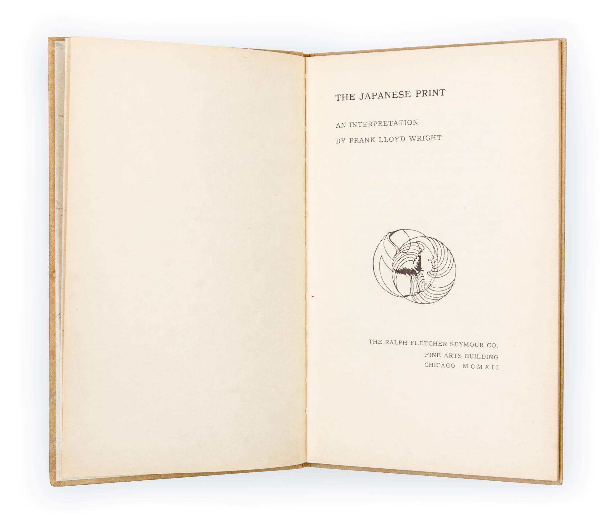WRIGHT, FRANK LLOYD. The Japanese Print. Chicago, 1921. Signed