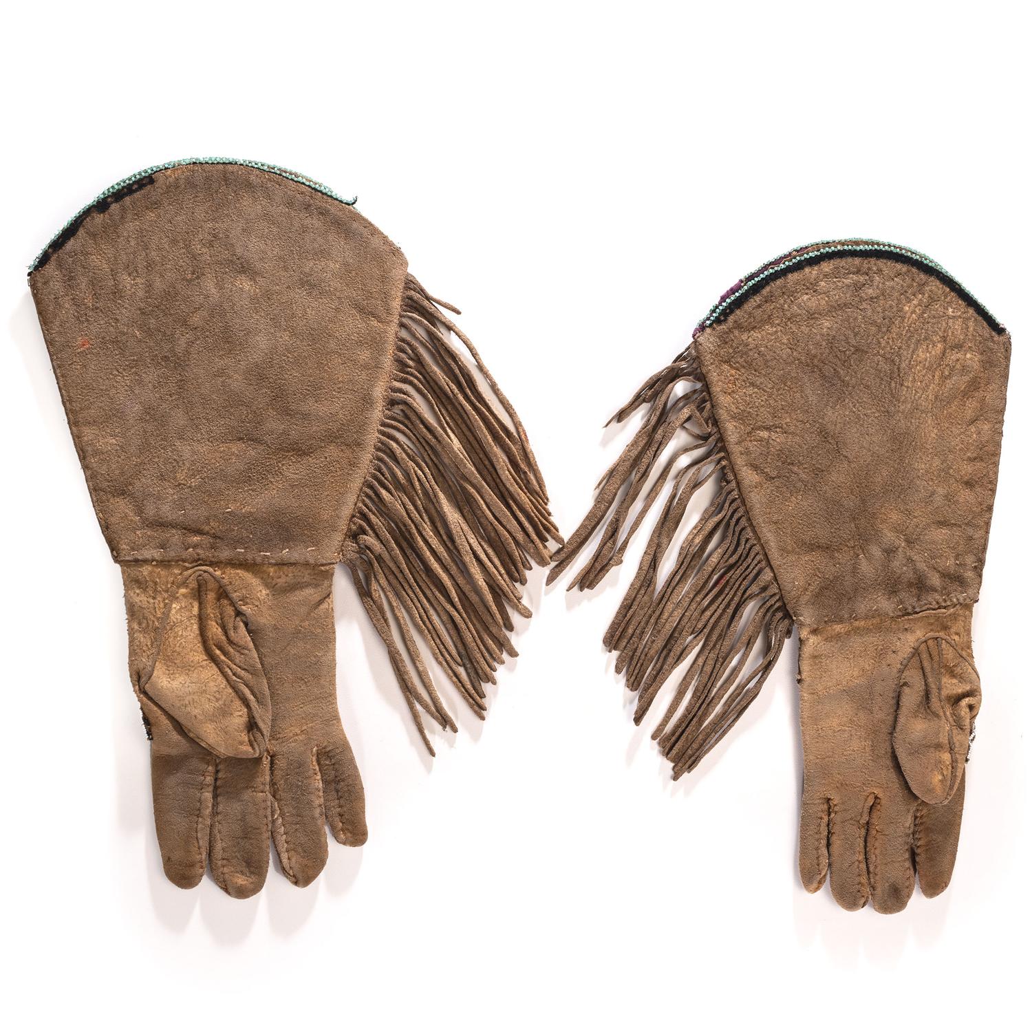 Blackfeet Beaded Hide Gauntlets