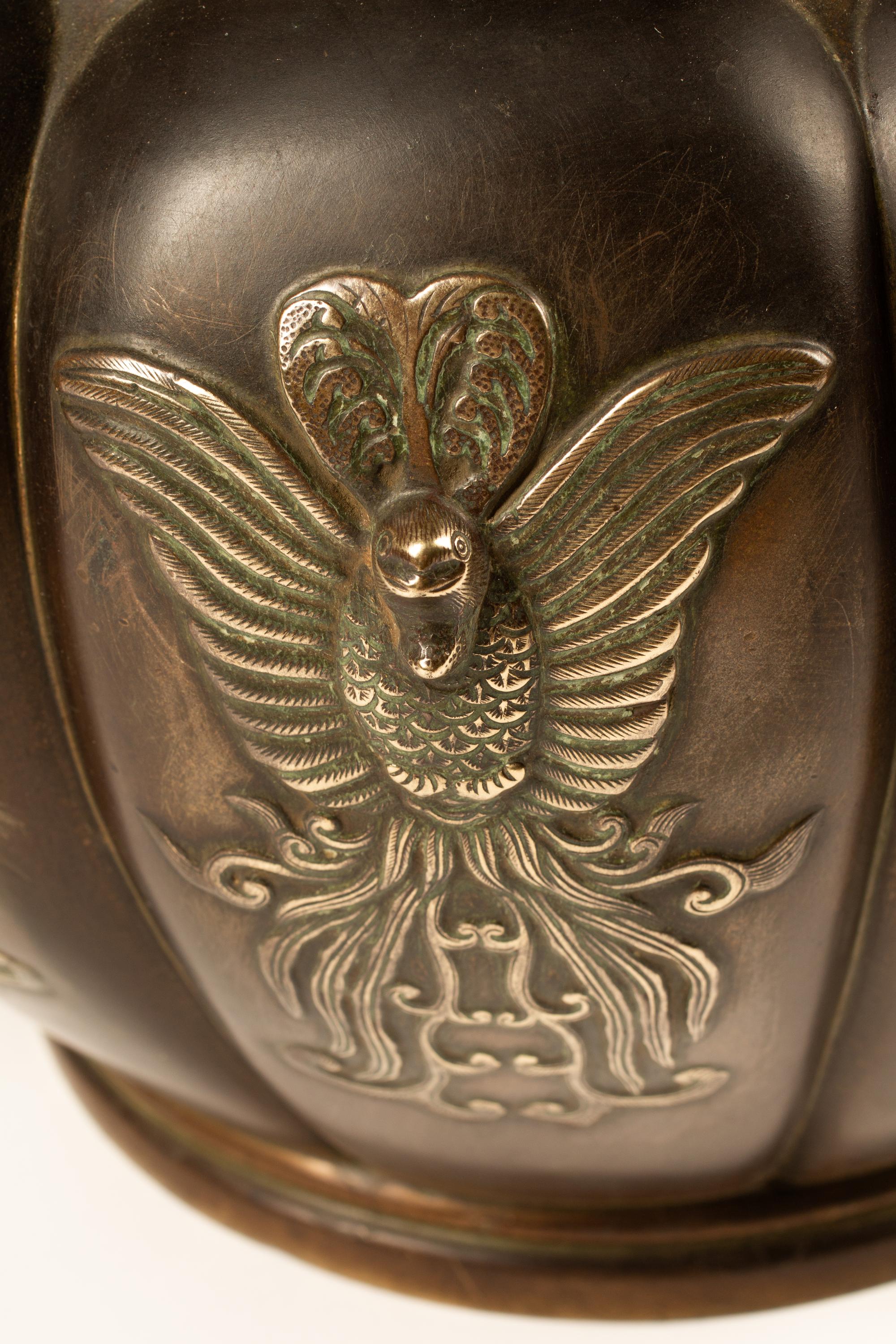 A Pair of Japanese Bronze Jardinieres — 19TH CENTURY