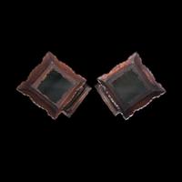 A pair of Chinese carved hardwood lanterns or small vitrines 硬木灯笼一对