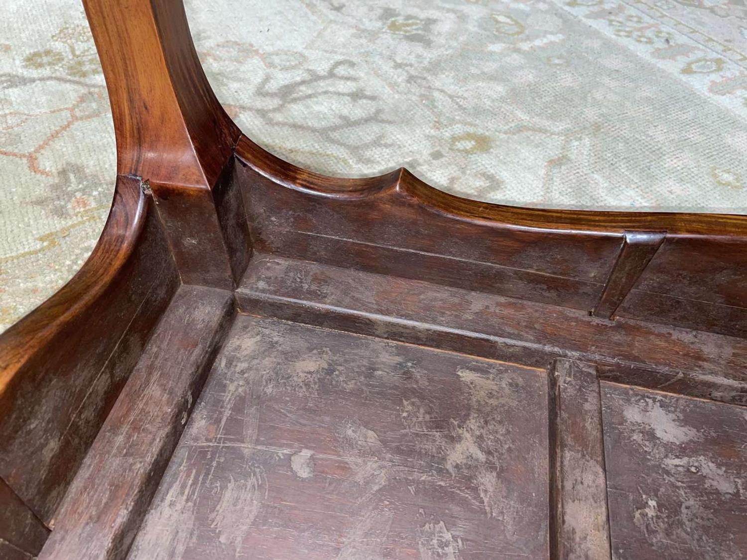 A Chinese Ming dynasty style carved hardwood low table 明式硬木矮方桌
