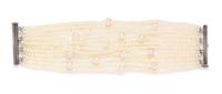 A Sterling Silver and Cultured Pearl Multistrand Bracelet,