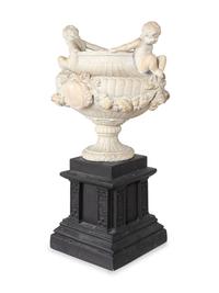 A French Style Composition Urn and an Acrylic Pedestal
