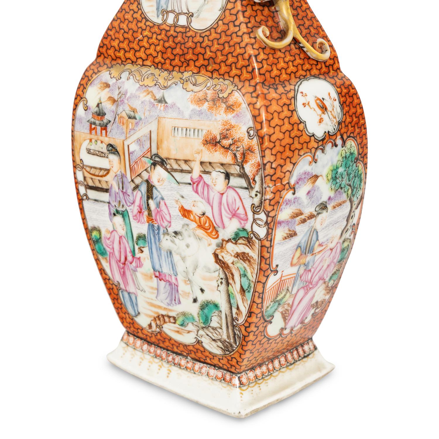 A Pair of Chinese Export Famille Rose Porcelain Covered Vases