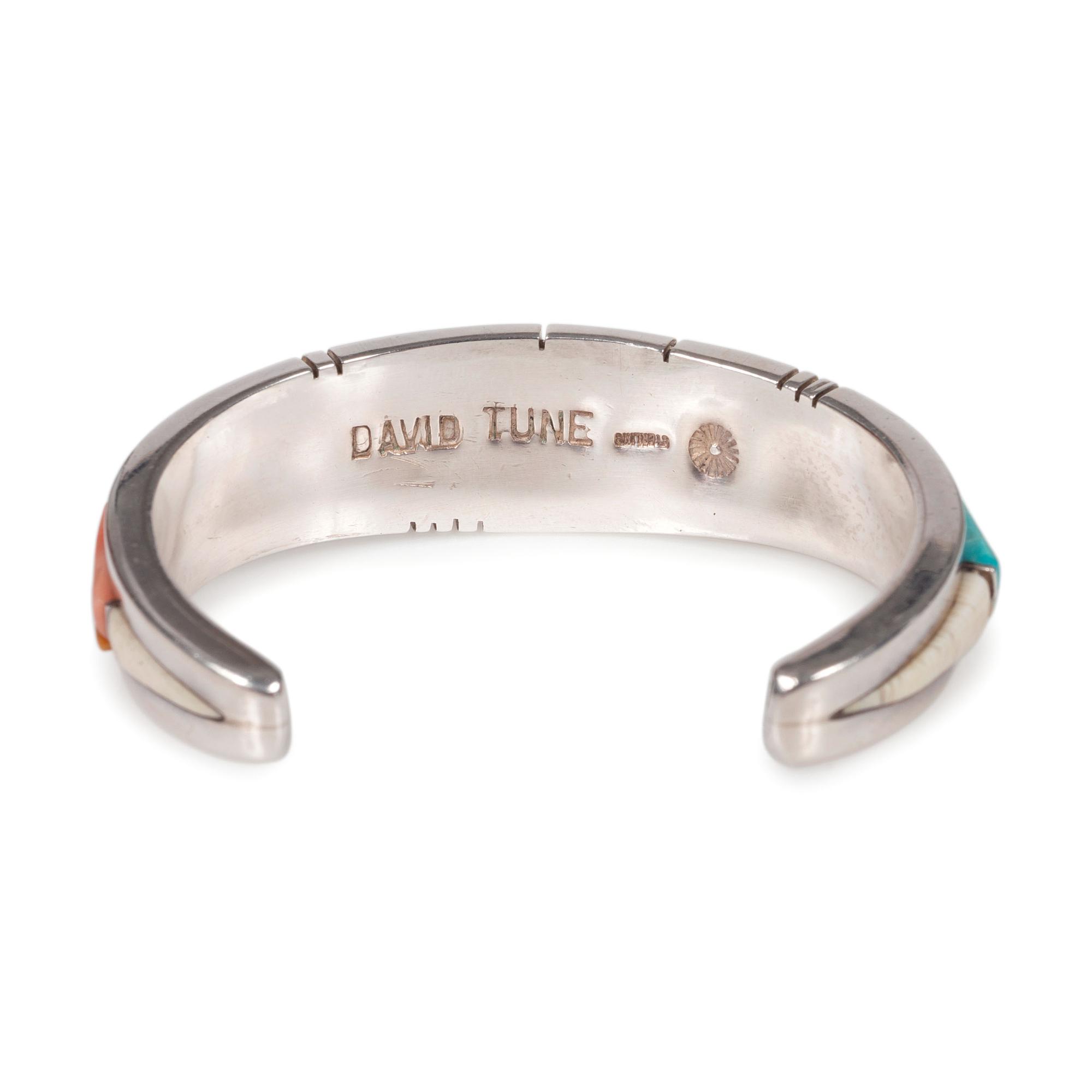 Sterling Silver Cuff Bracelet, with Cobblestone Inlay