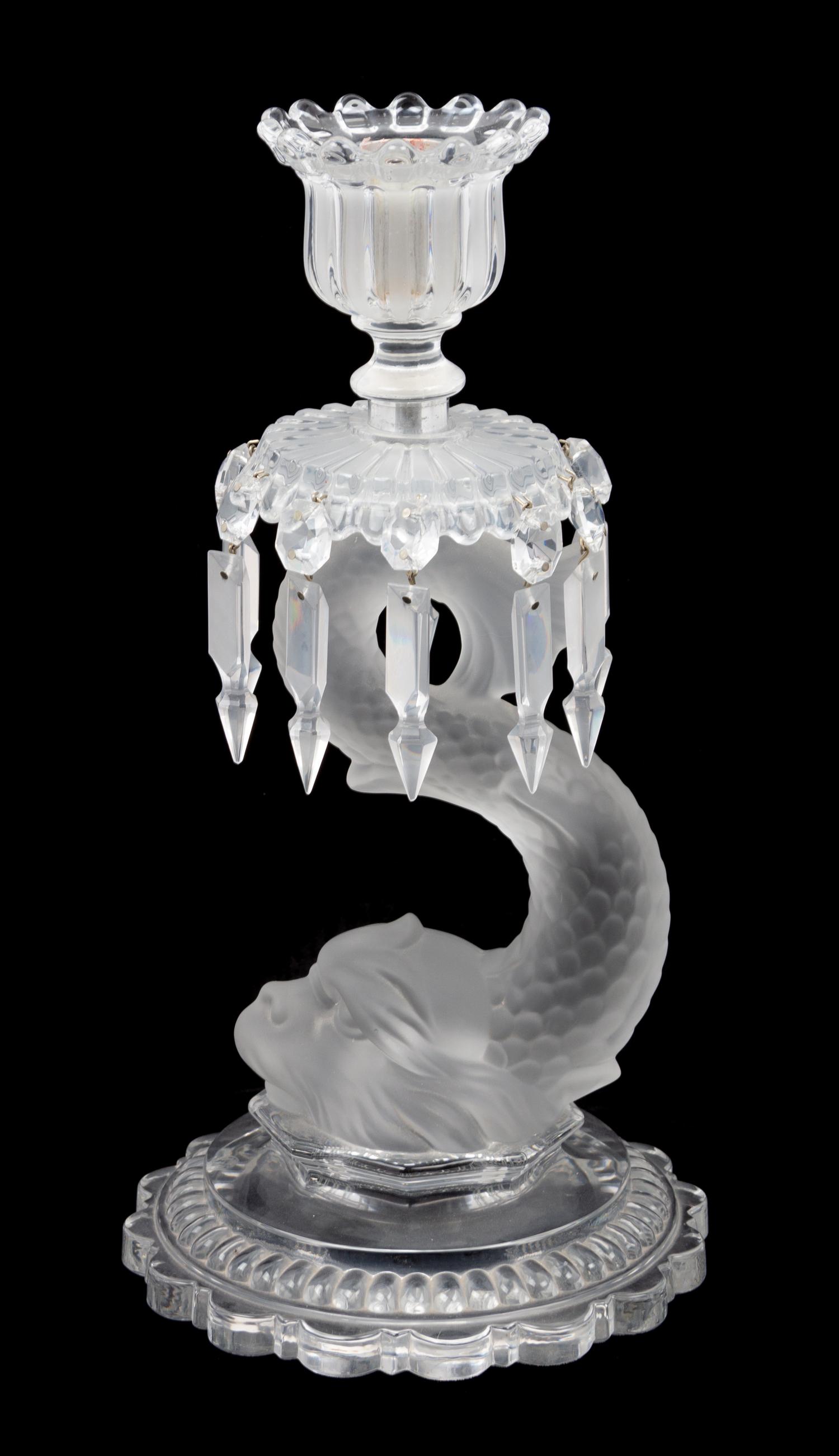 A Baccarat Glass Candlestick Height 23 inches. — 20TH CENTURY