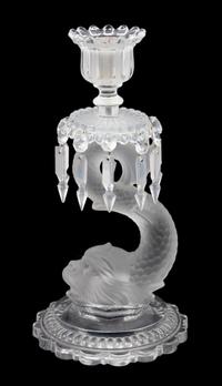 A Baccarat Glass Candlestick Height 23 inches. — 20TH CENTURY