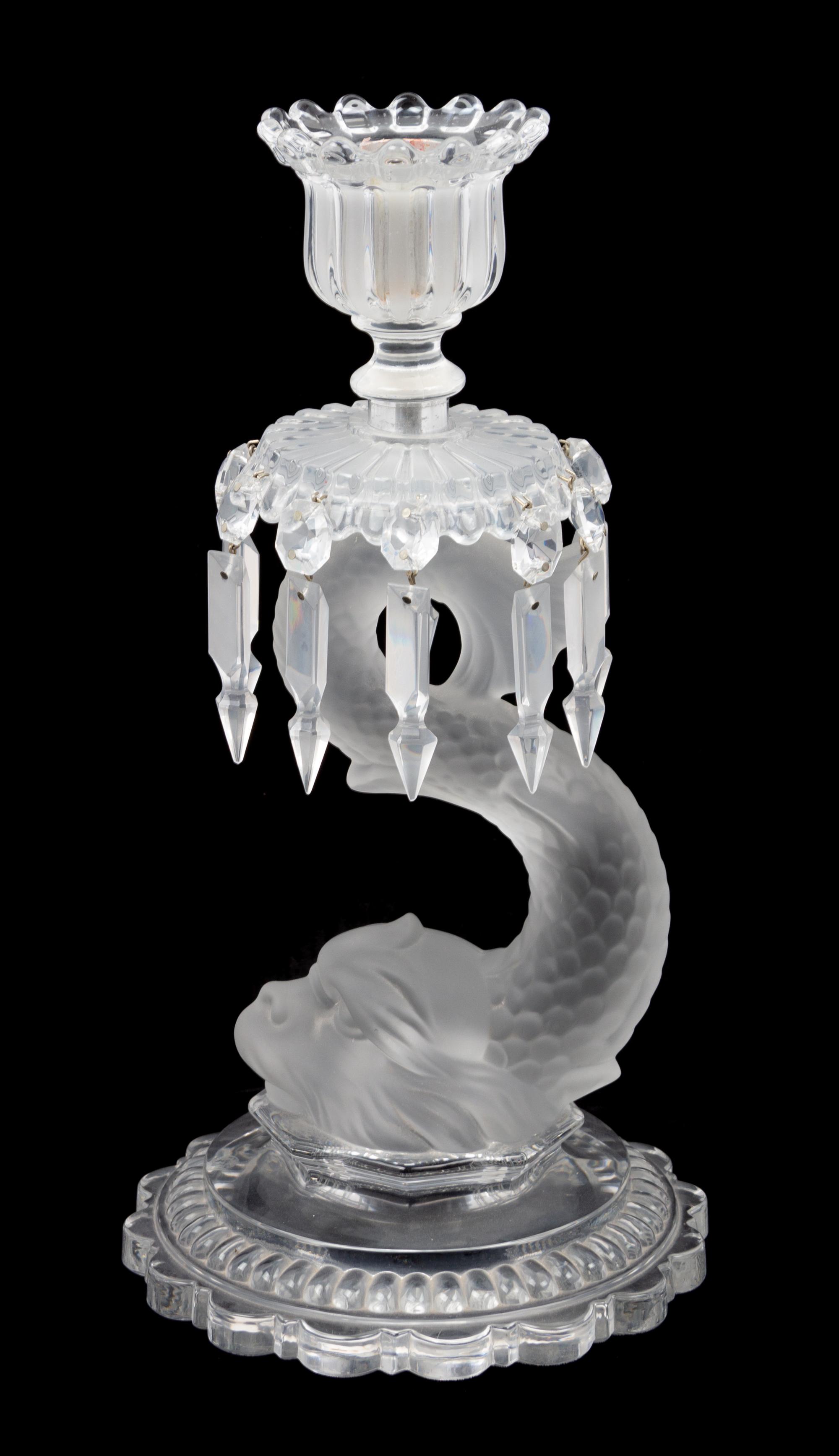 A Baccarat Glass Candlestick Height 23 inches. — 20TH CENTURY