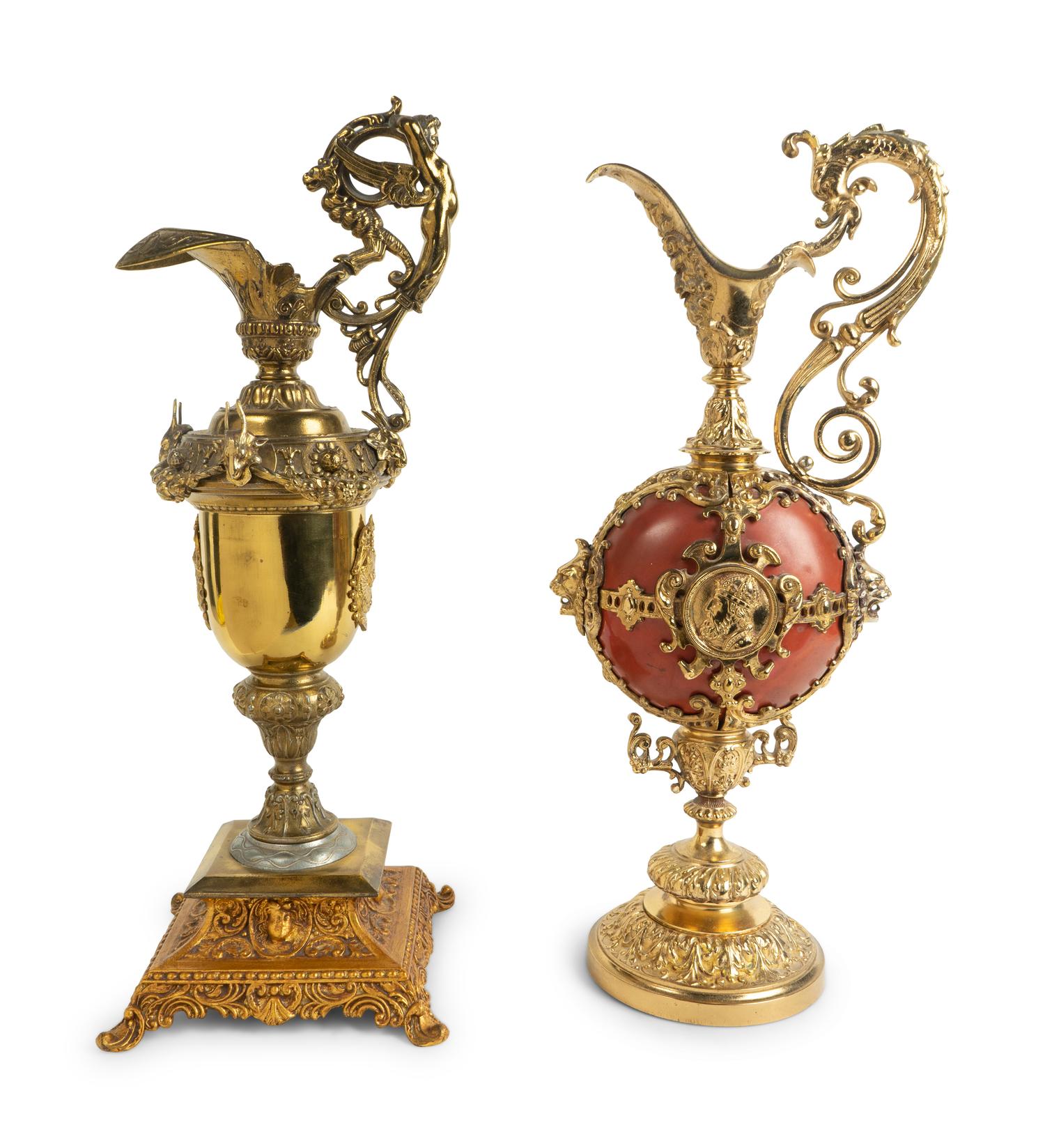 Two Louis XV Style Gilt Metal Mounted Ewers — 19TH CENTURY