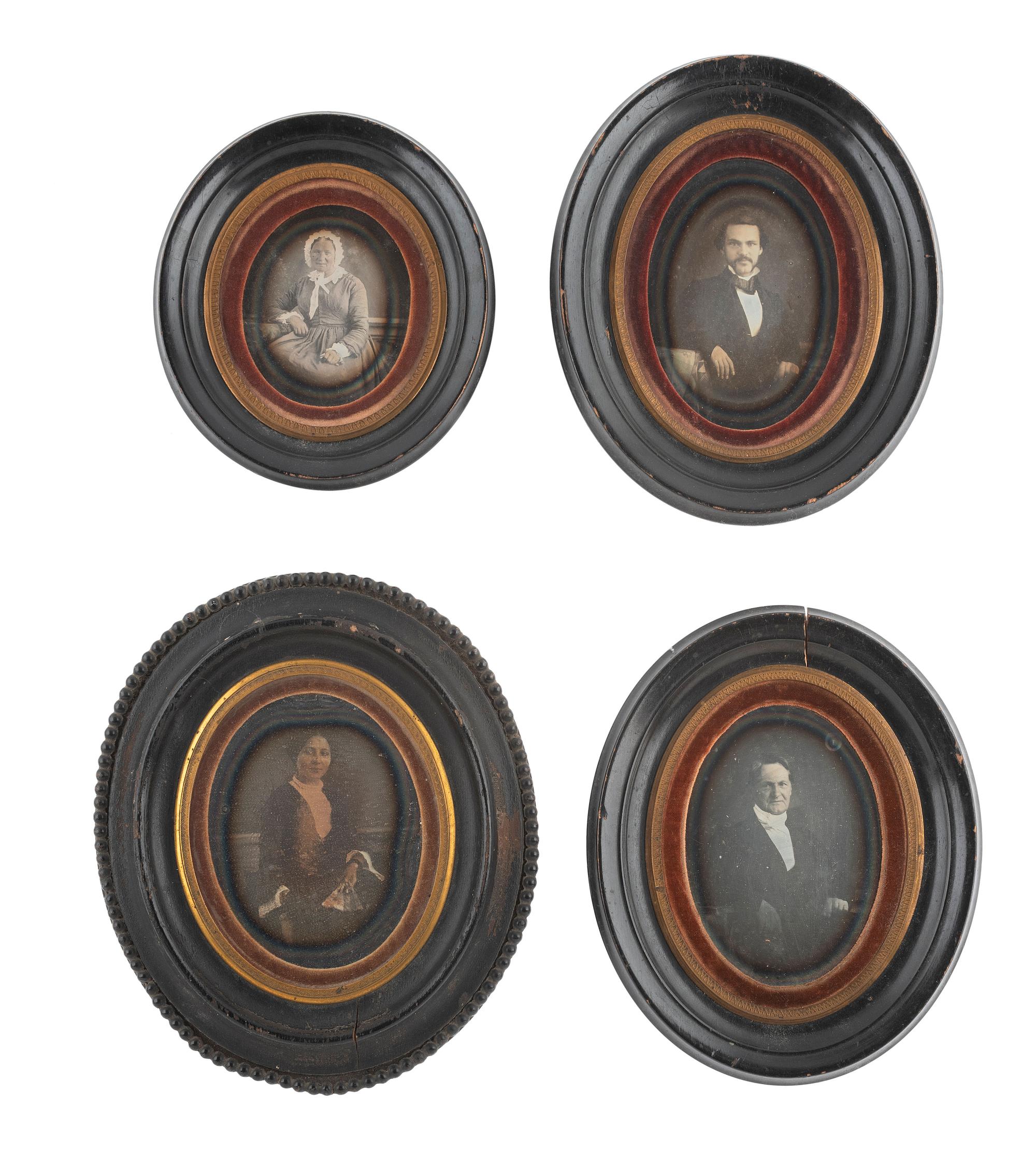 [EARLY PHOTOGRAPHY]. 10 daguerreotype portraits of men and women housed in assorted frames.