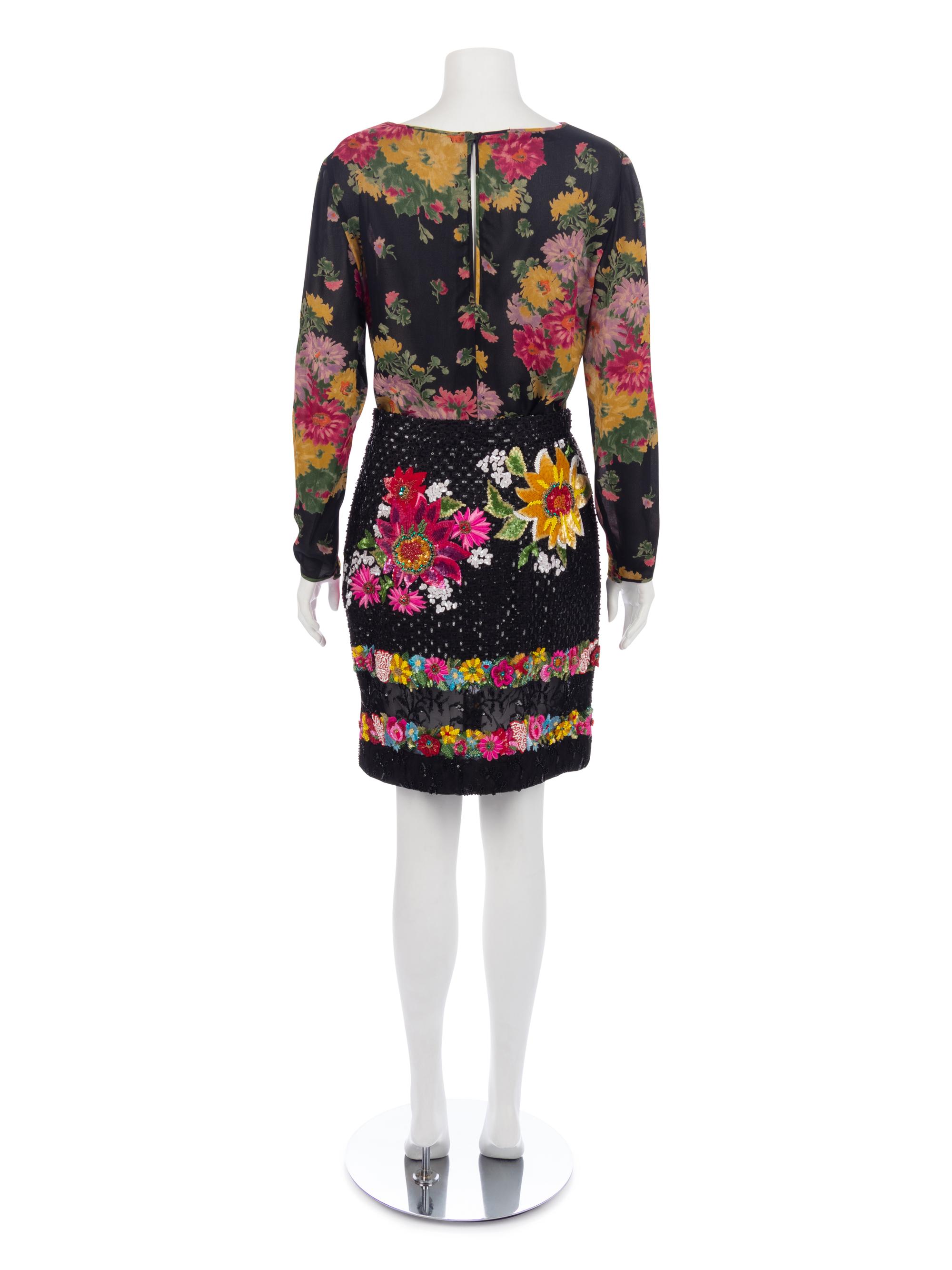 Two Valentino Floral Ensembles, 1980-90s