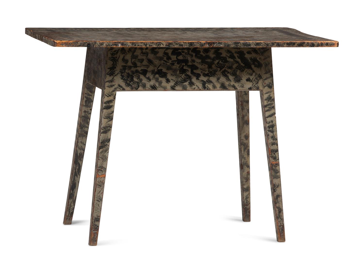 A Country Federal Paint-Decorated Pine and Cherrywood Tavern Table
