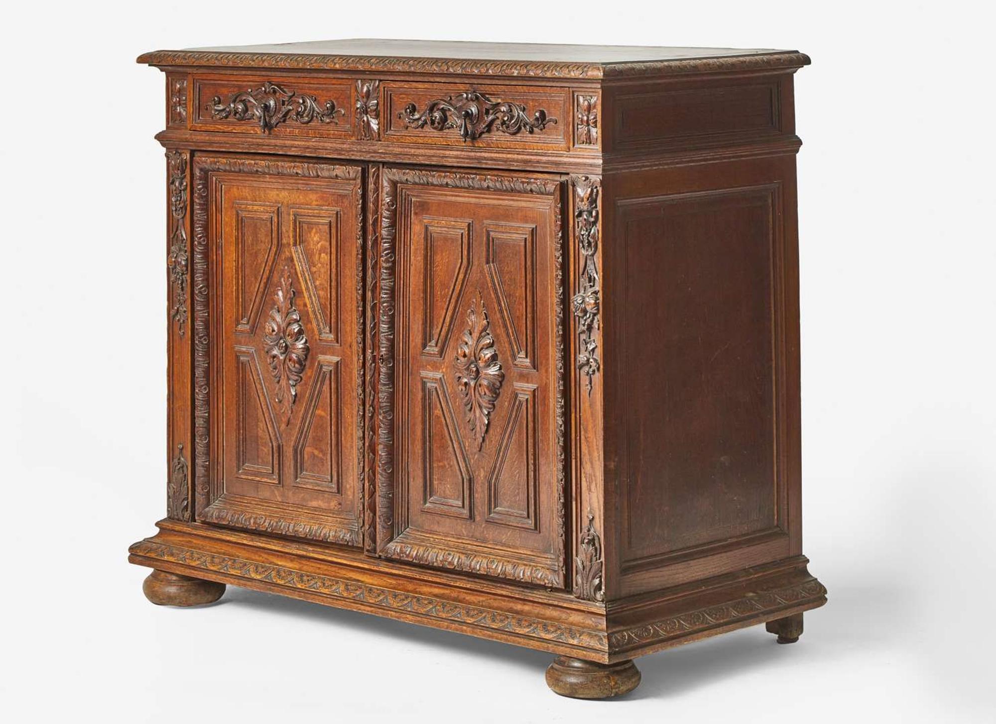 An Italian Renaissance style carved oak cabinet, second half 19th century