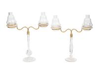 Two Cut Glass Two-Light Candelabra