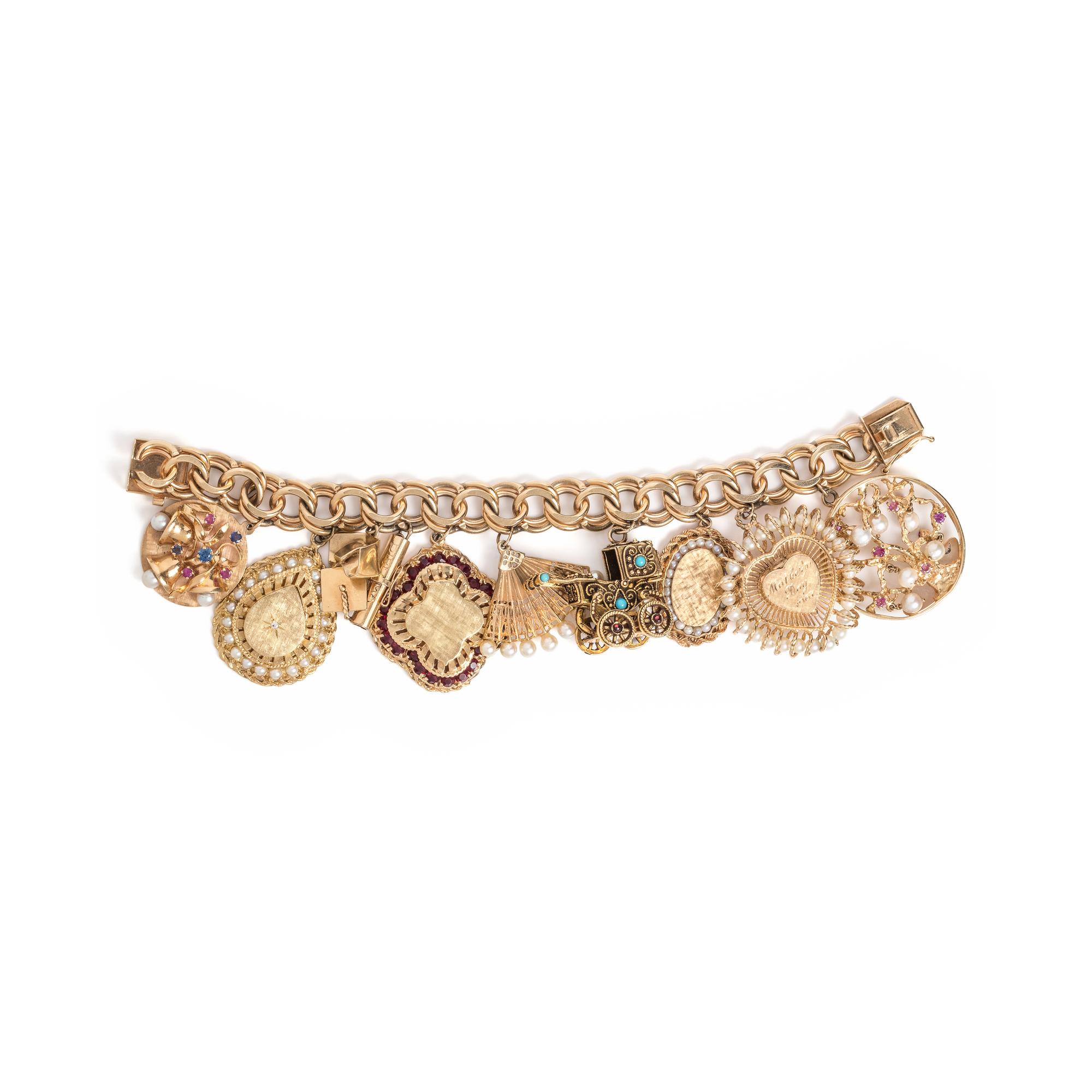 YELLOW GOLD CHARM BRACELET
