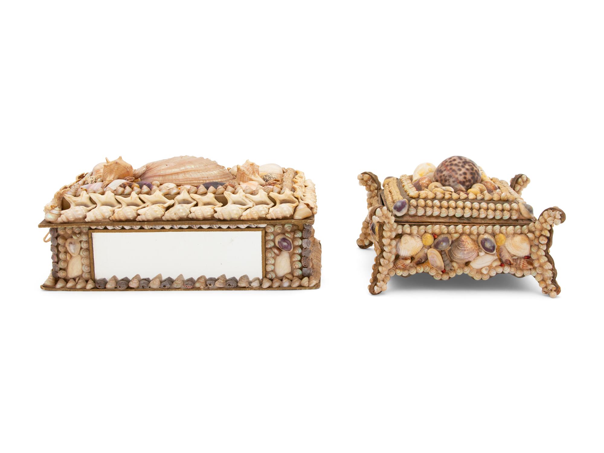 Two English Sailor Made Shell Work Boxes — 19TH CENTURY