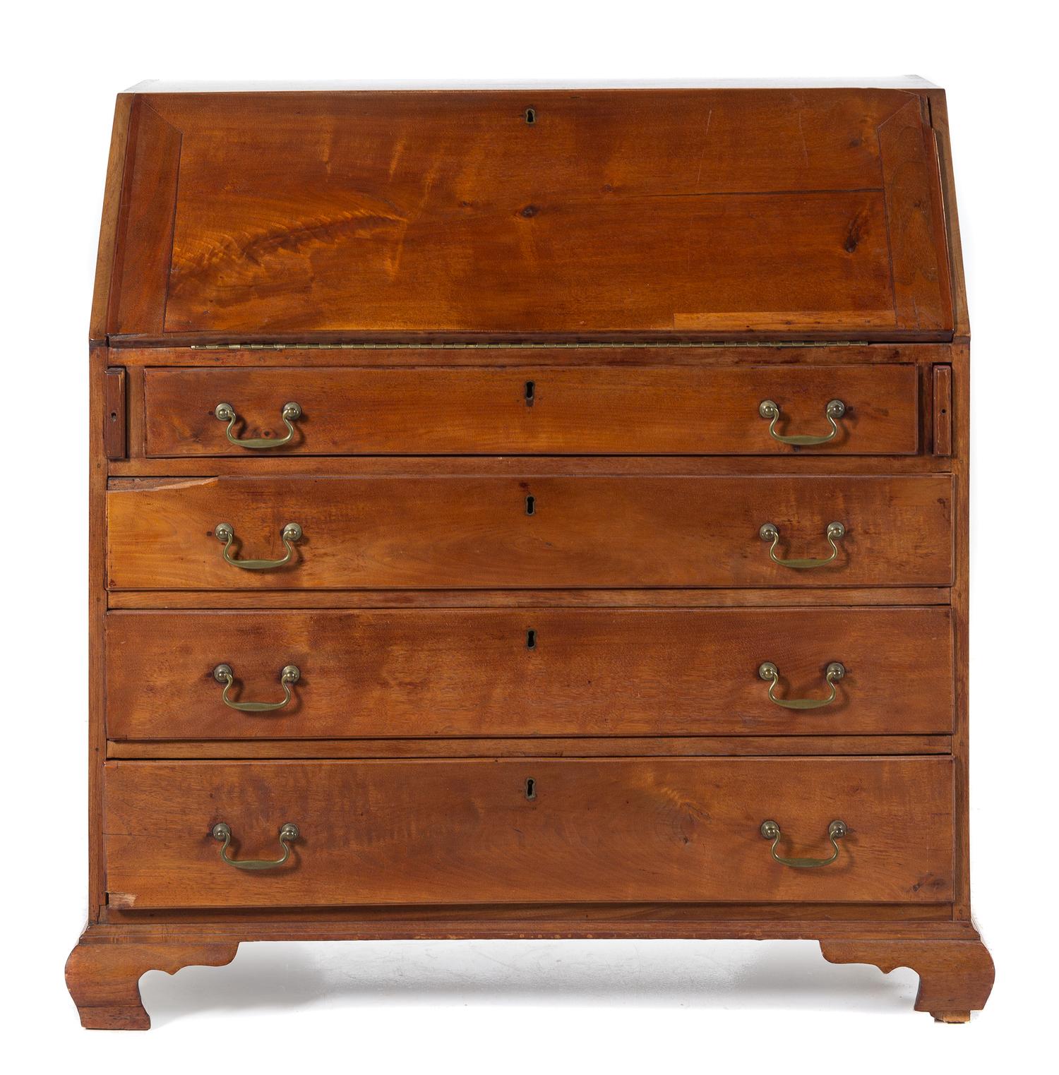 An English Mahogany Fall-Front Desk
